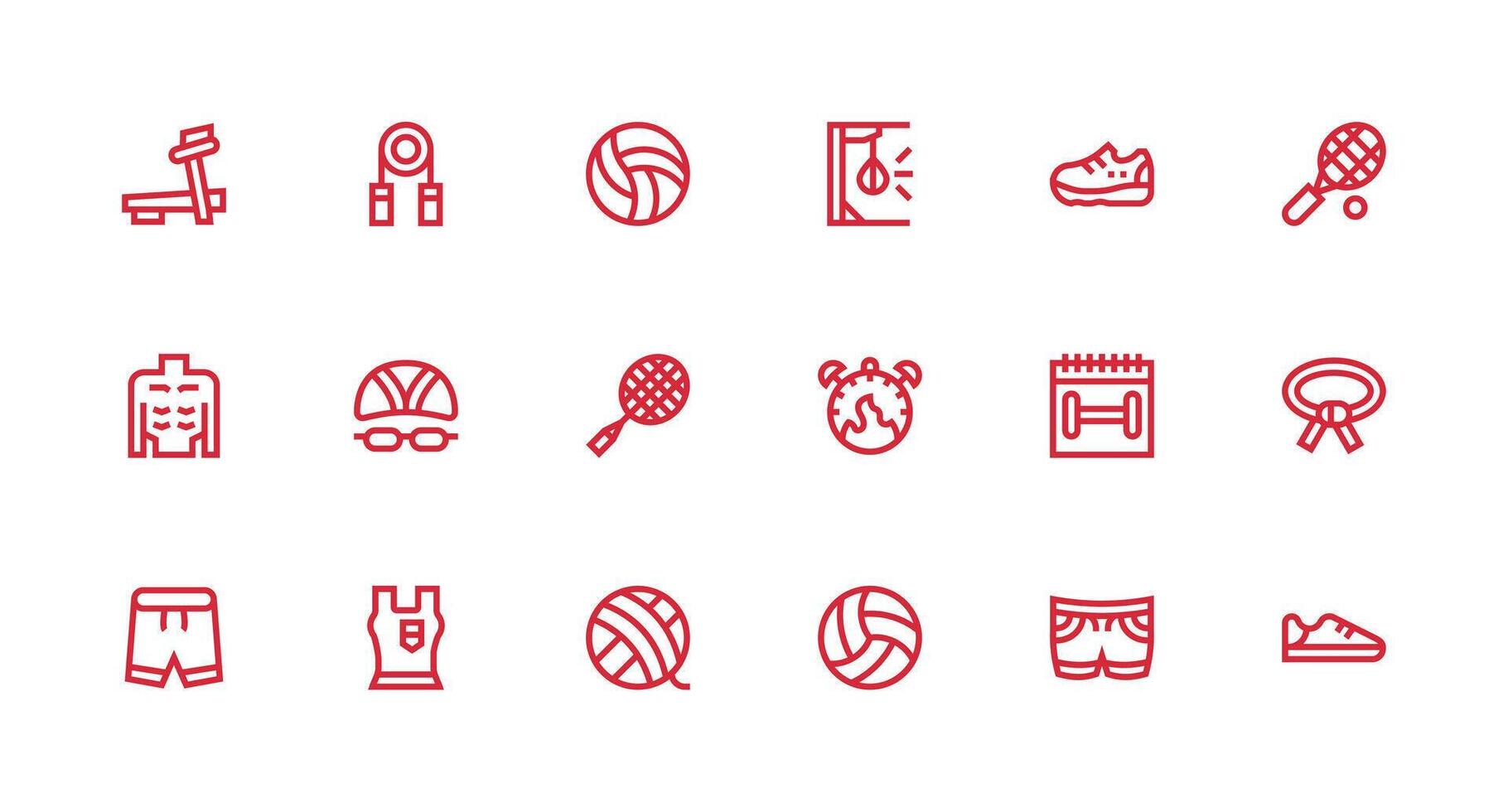 Exercise featuring 18 Icons in Strong Stroke Line Design Full Icon Library for UI Designers vector