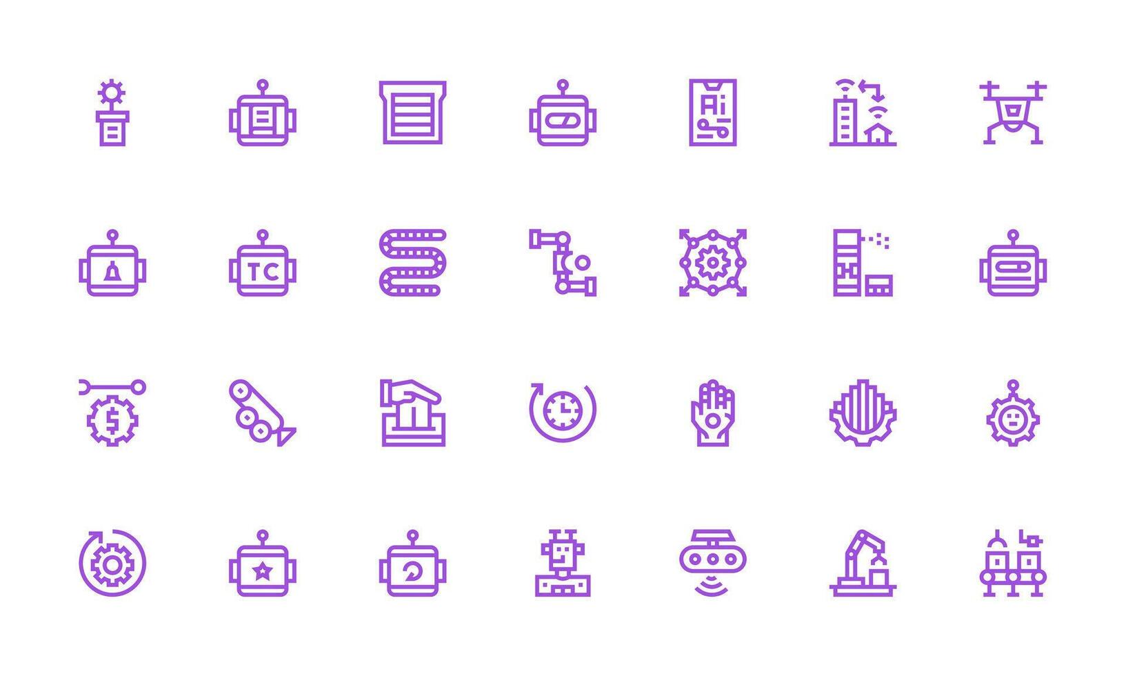 Automation Set with 28 Bold Line Icons Layout Icon Collection vector