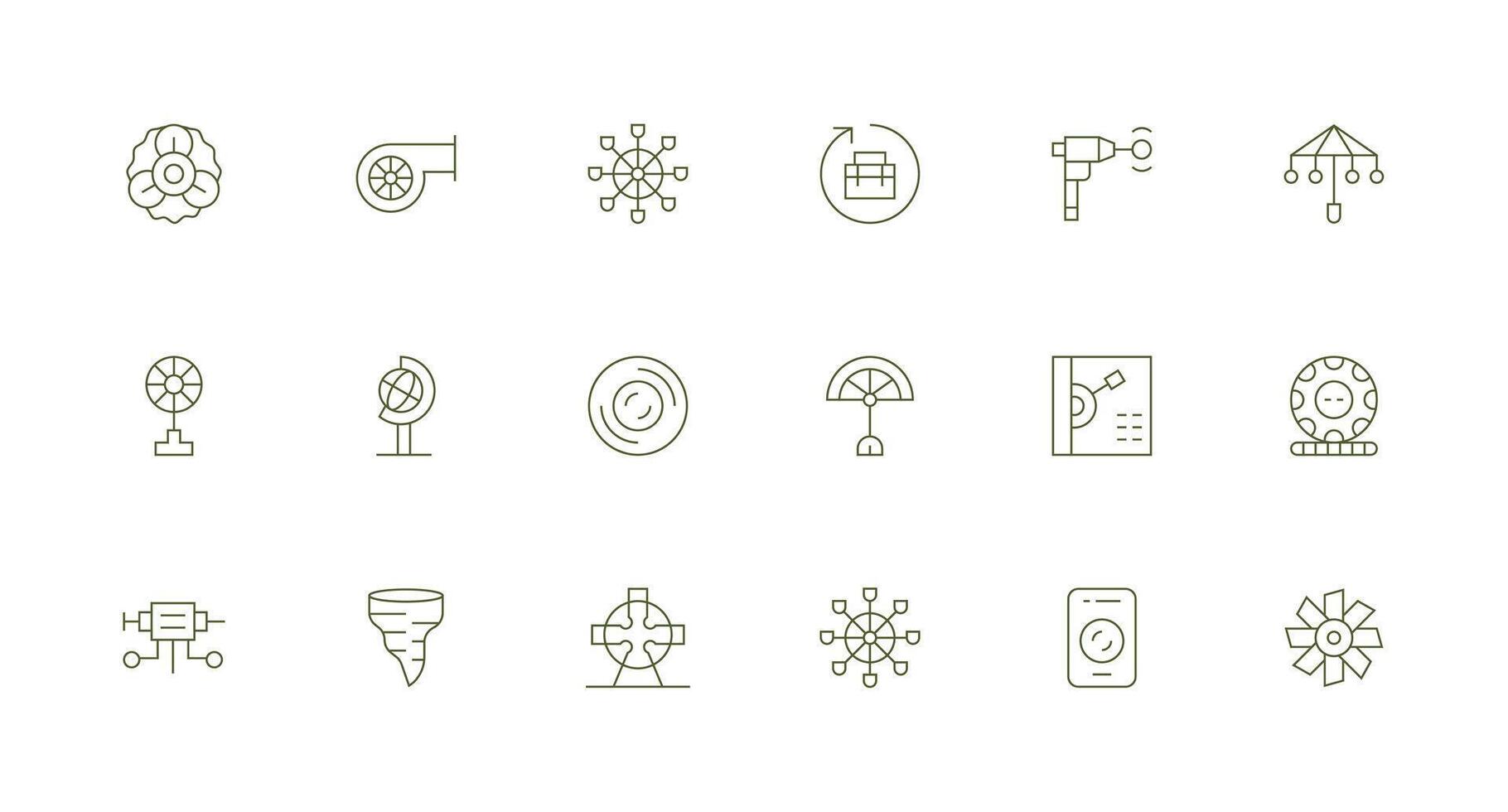 Rotating featuring 18 Icons in Minimal Line Design UI and UX Focused Icon Collection vector