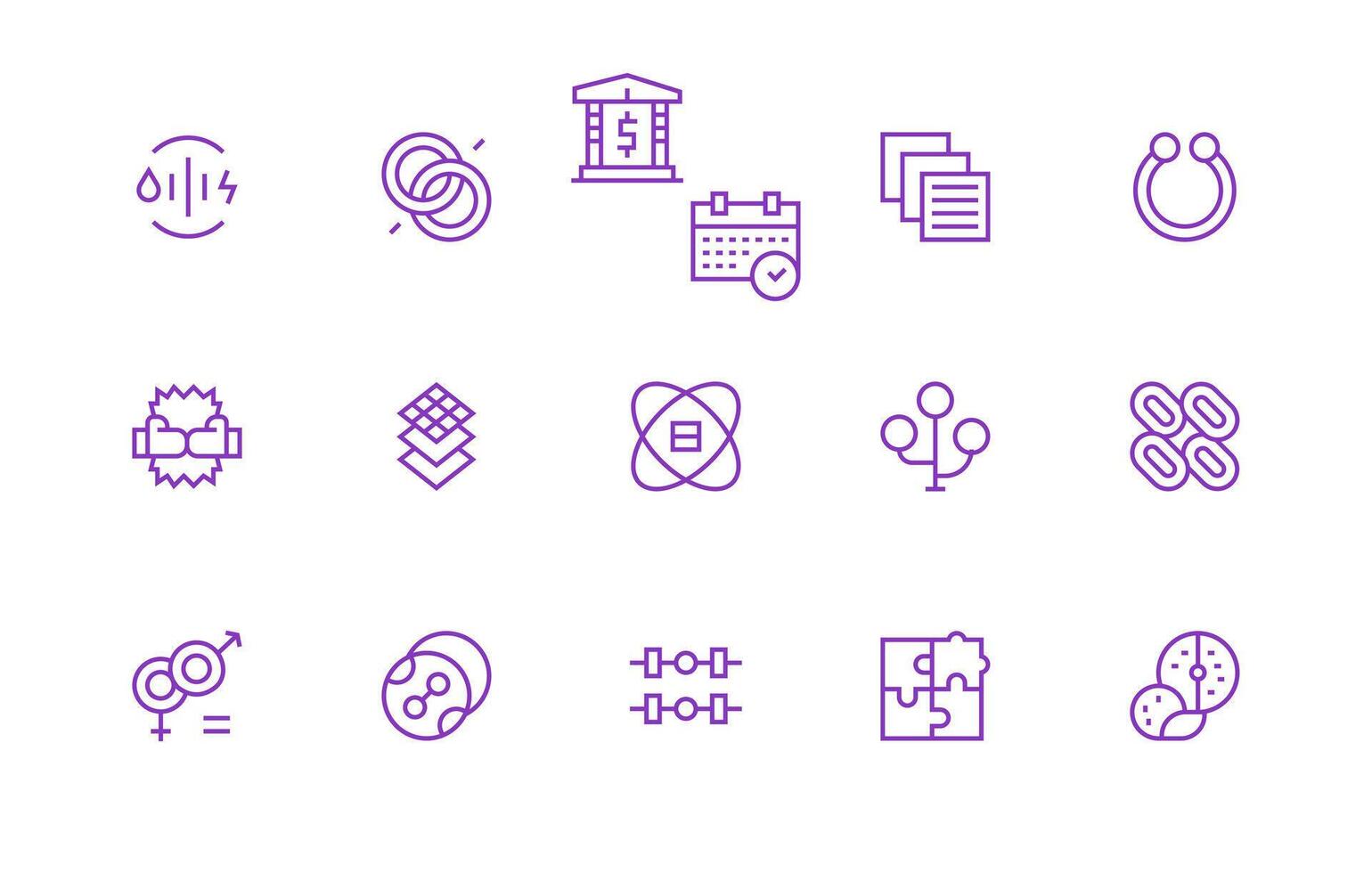 Combined Set with 15 Regular Line Icons Multi-Style Icons for Creative Projects vector
