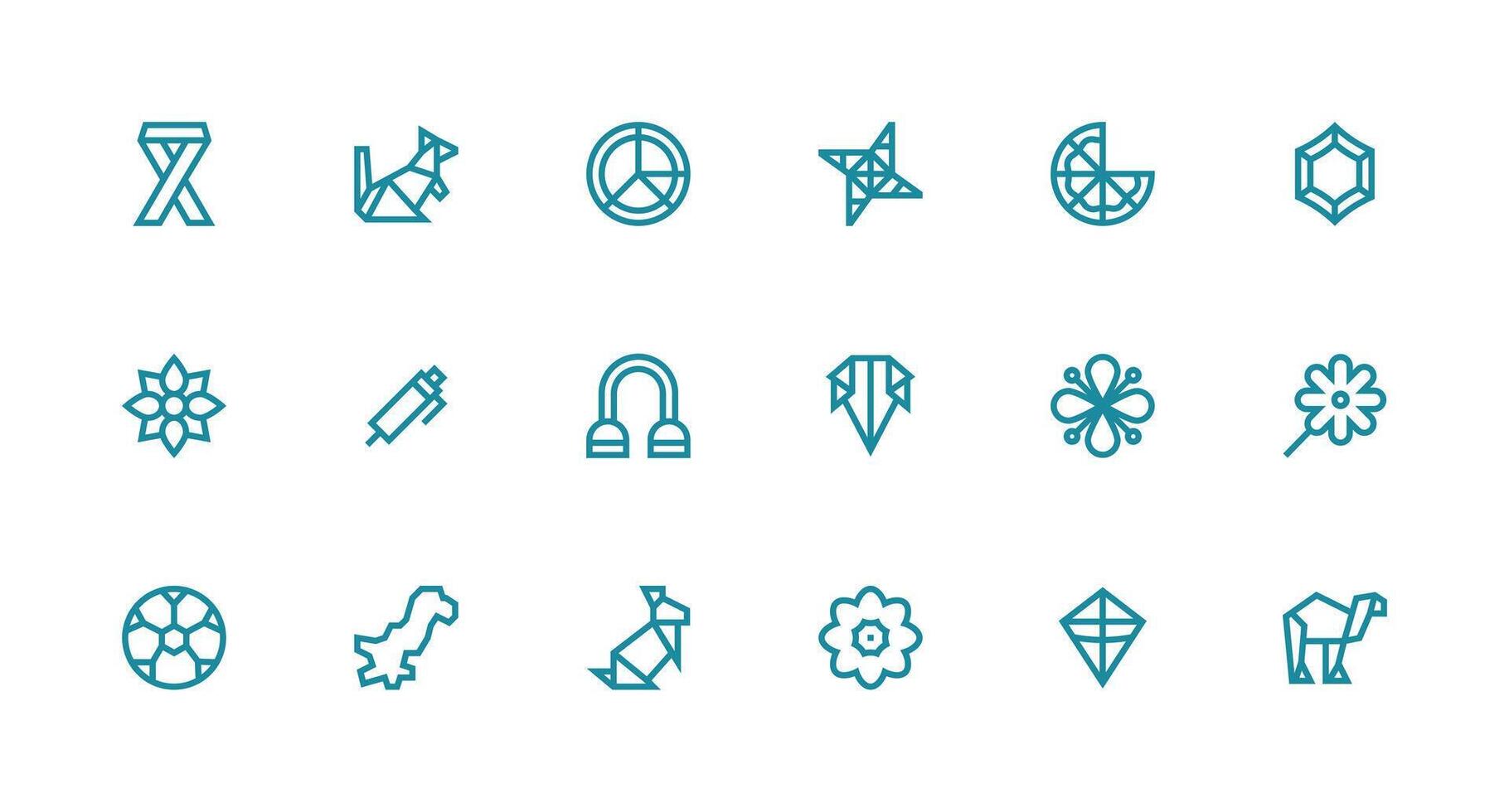 Strong Stroke Line Icons from Shape Set with 18 Vectors Icon Set for Apps