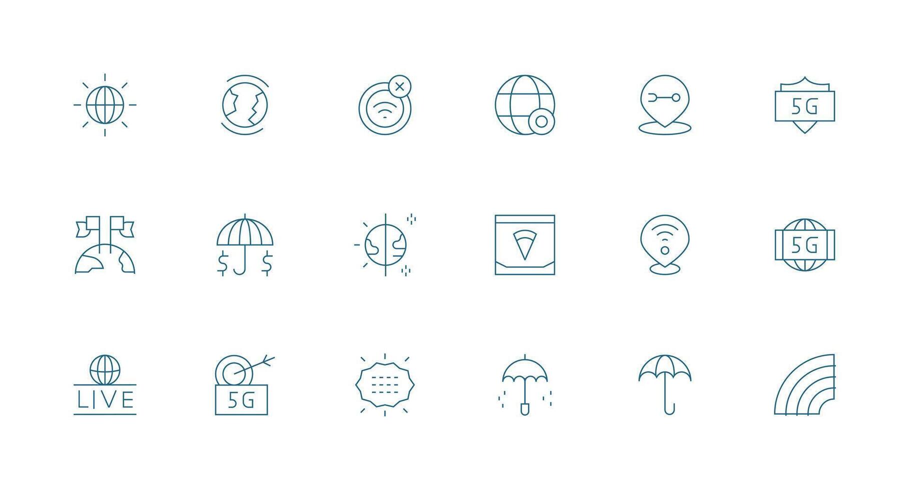 18 Minimal Line Designs for Coverage Icons Multi-Purpose Icon Set vector