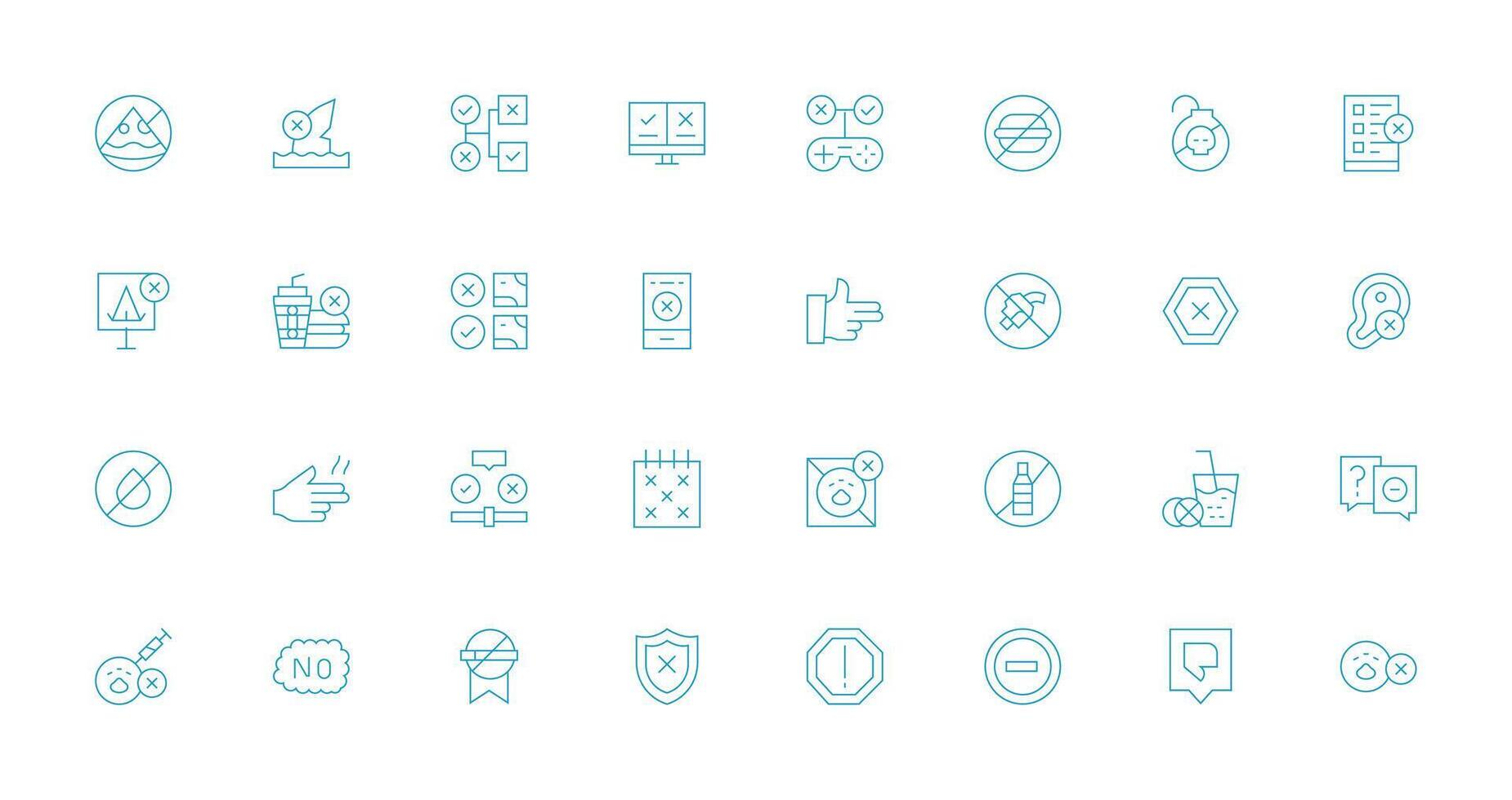 32 Thin Line Designs for No Icons Clean Icon Set Icon Pack for UI Projects vector