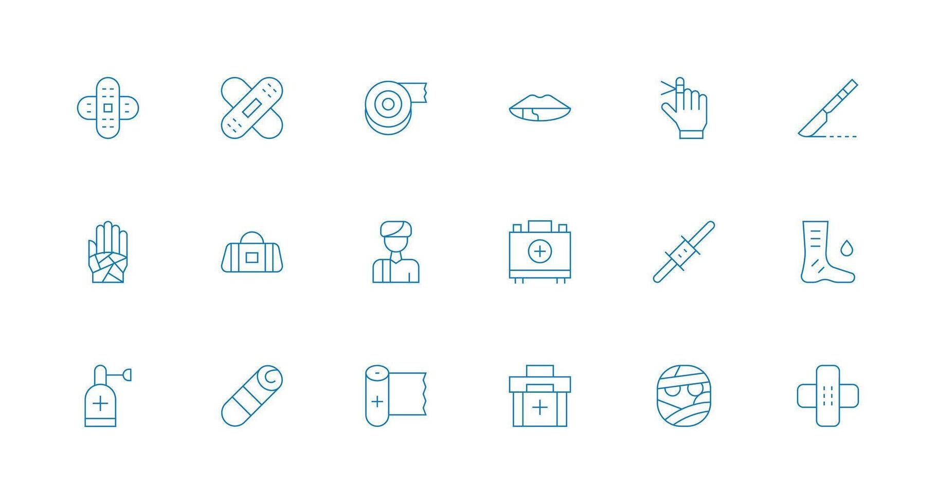 Wound featuring 18 Icons in Minimal Line Design Multi-Style Icons for Creative Projects vector