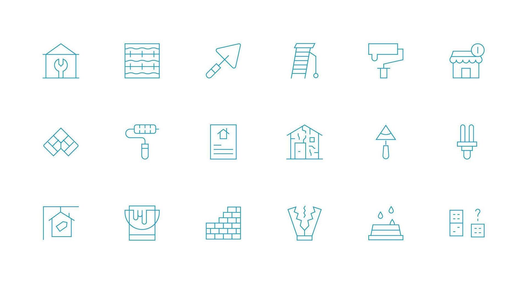 18 Minimal Line Vectors for Renovation Theme Sharp Icons for Presentations