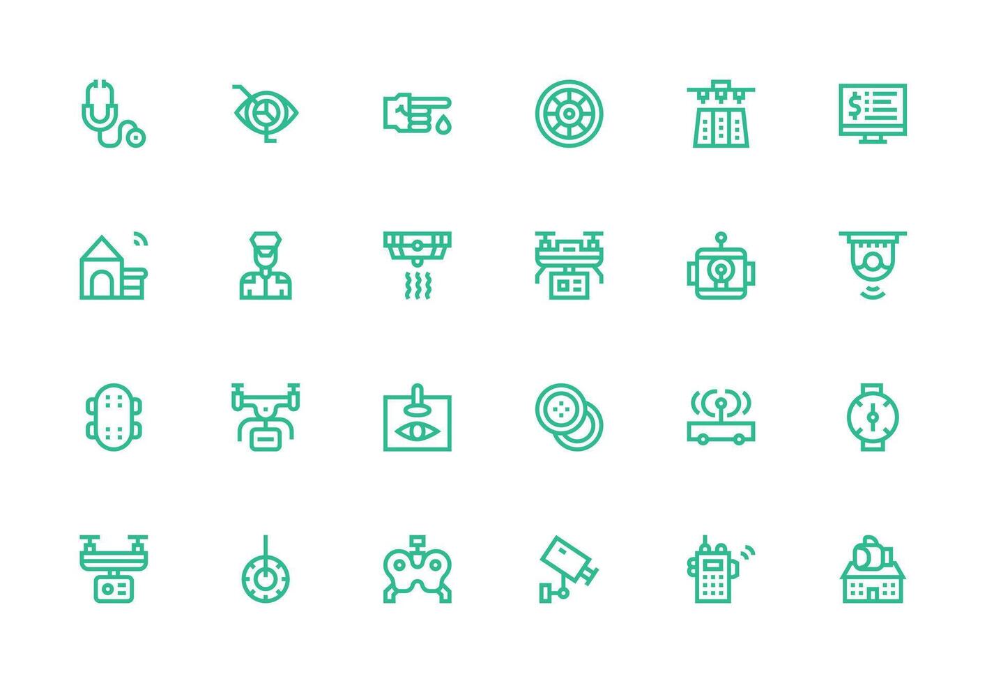 Monitoring Icon Collection with 24 Thick Line Line Designs Icons Built for Visual Consistency Pack vector