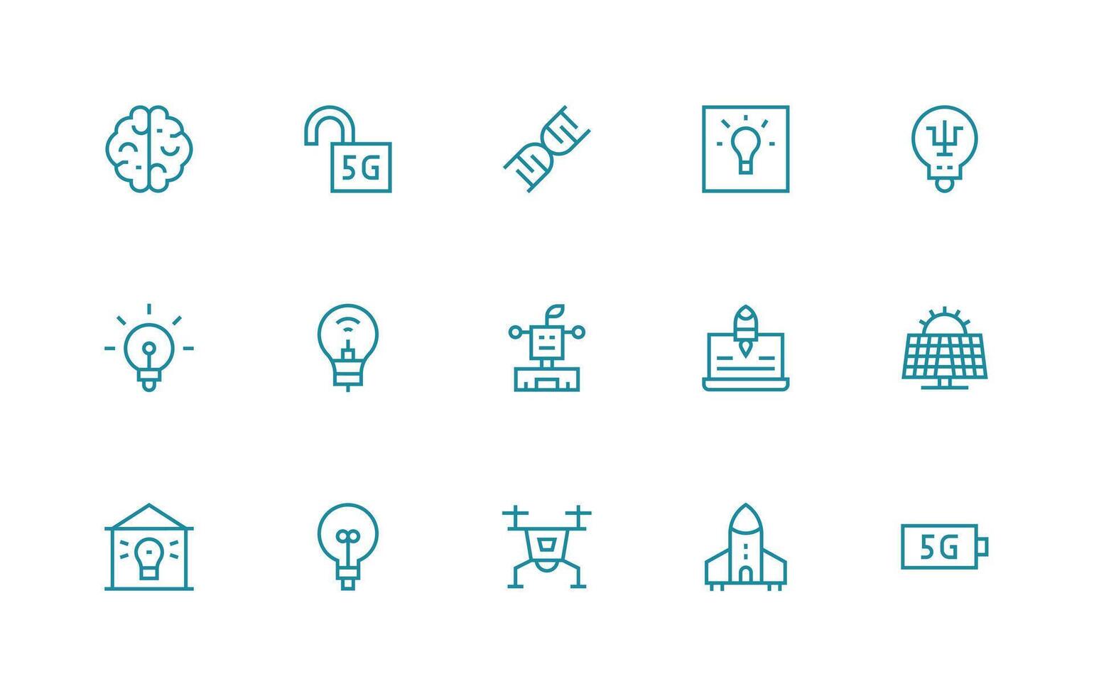 15 Innovation Icons in Regular Line Aesthetic Balanced Icon Set for Functional Design vector