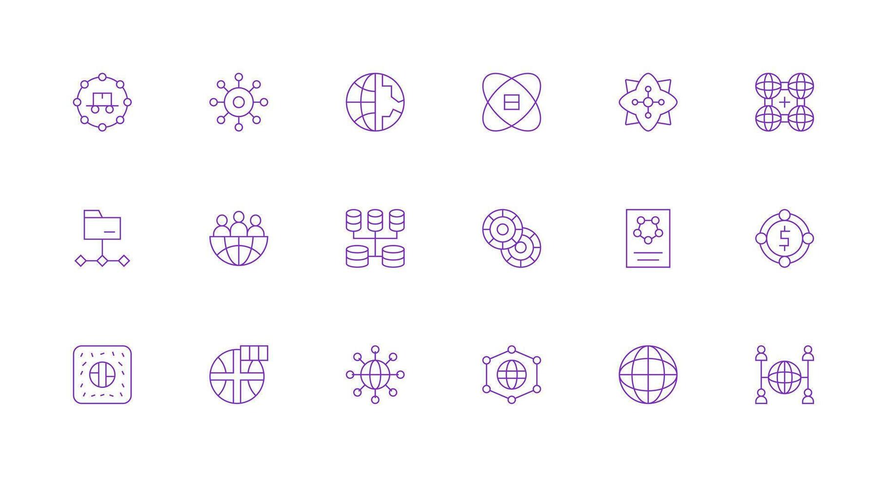 18 Minimal Line Icons for Interconnected Graphics All Device Compatible Icon Set vector