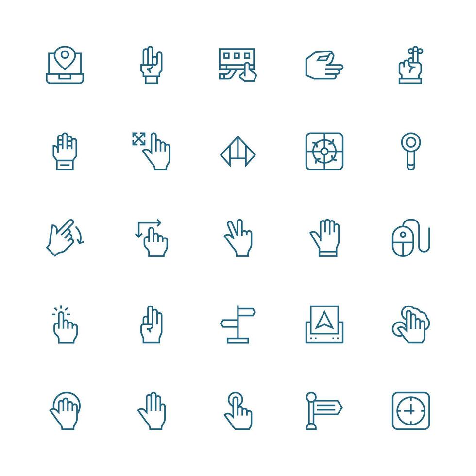 25 Medium Stroke Outline Designs for Pointer Icons Interface Icons for Daily Use vector