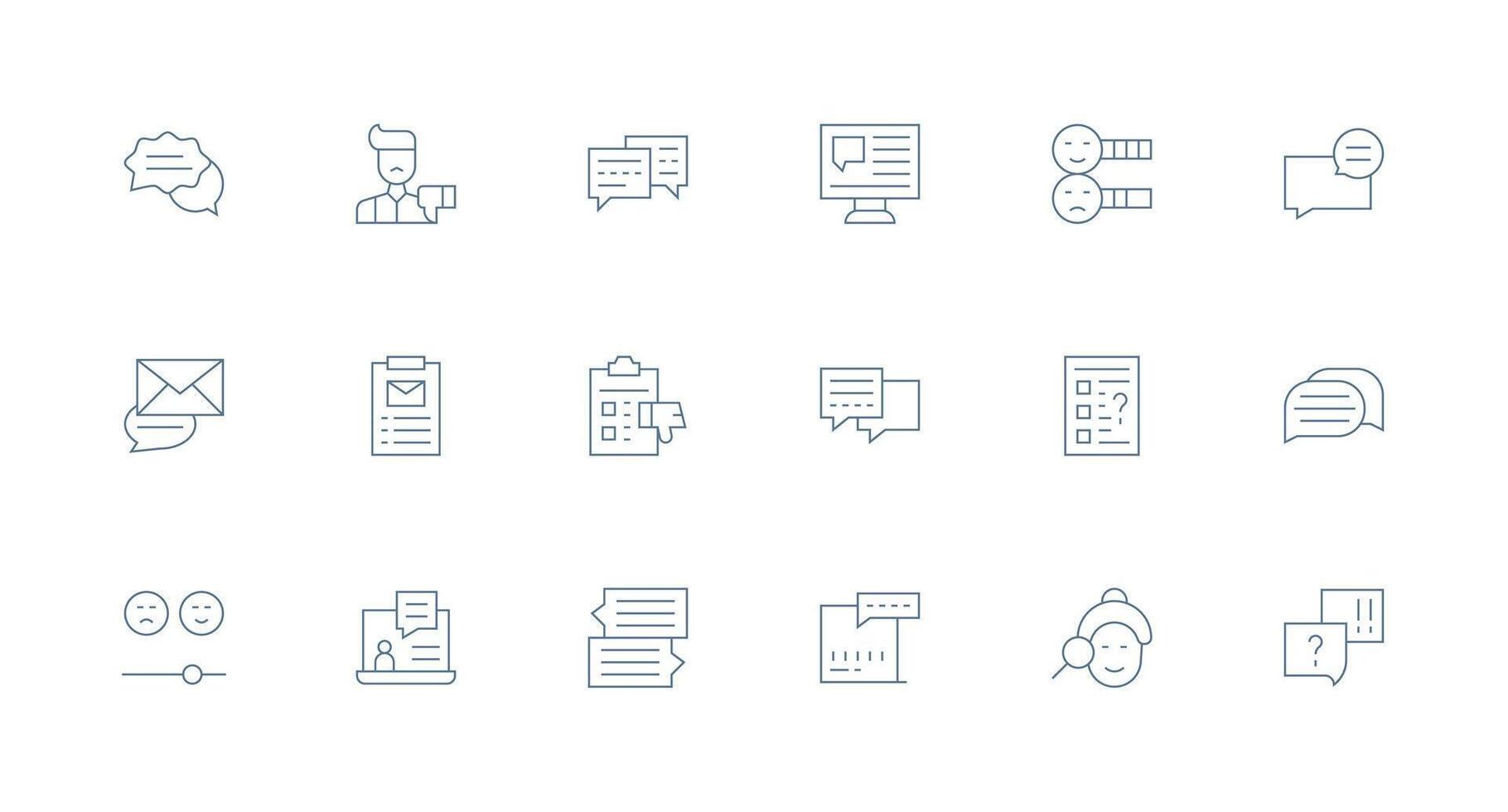 18 Minimal Line Vectors for Feedback Form Theme Core Icon Collection for Daily Tasks