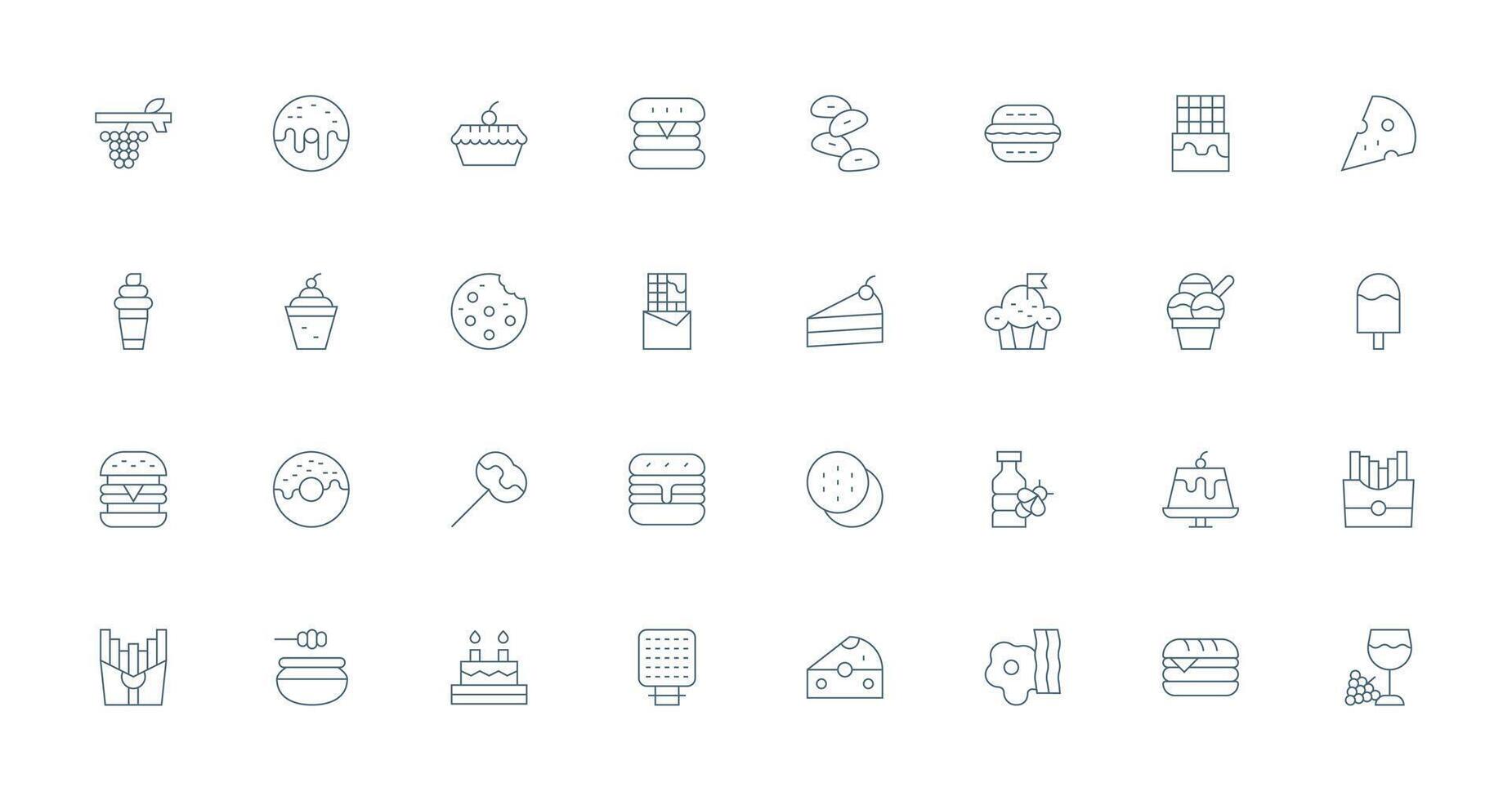 32 Thin Line Designs for Delicious Icons User Interface Icons for Digital Products vector