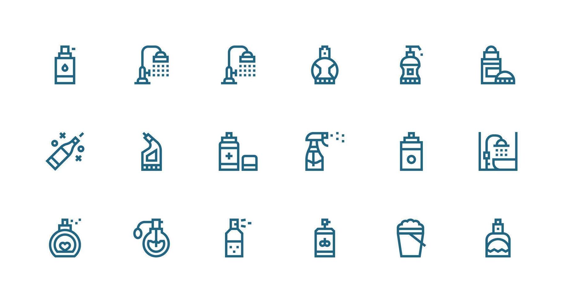 Strong Stroke Line Icons from Spray Set with 18 Vectors Interface Icon Collection