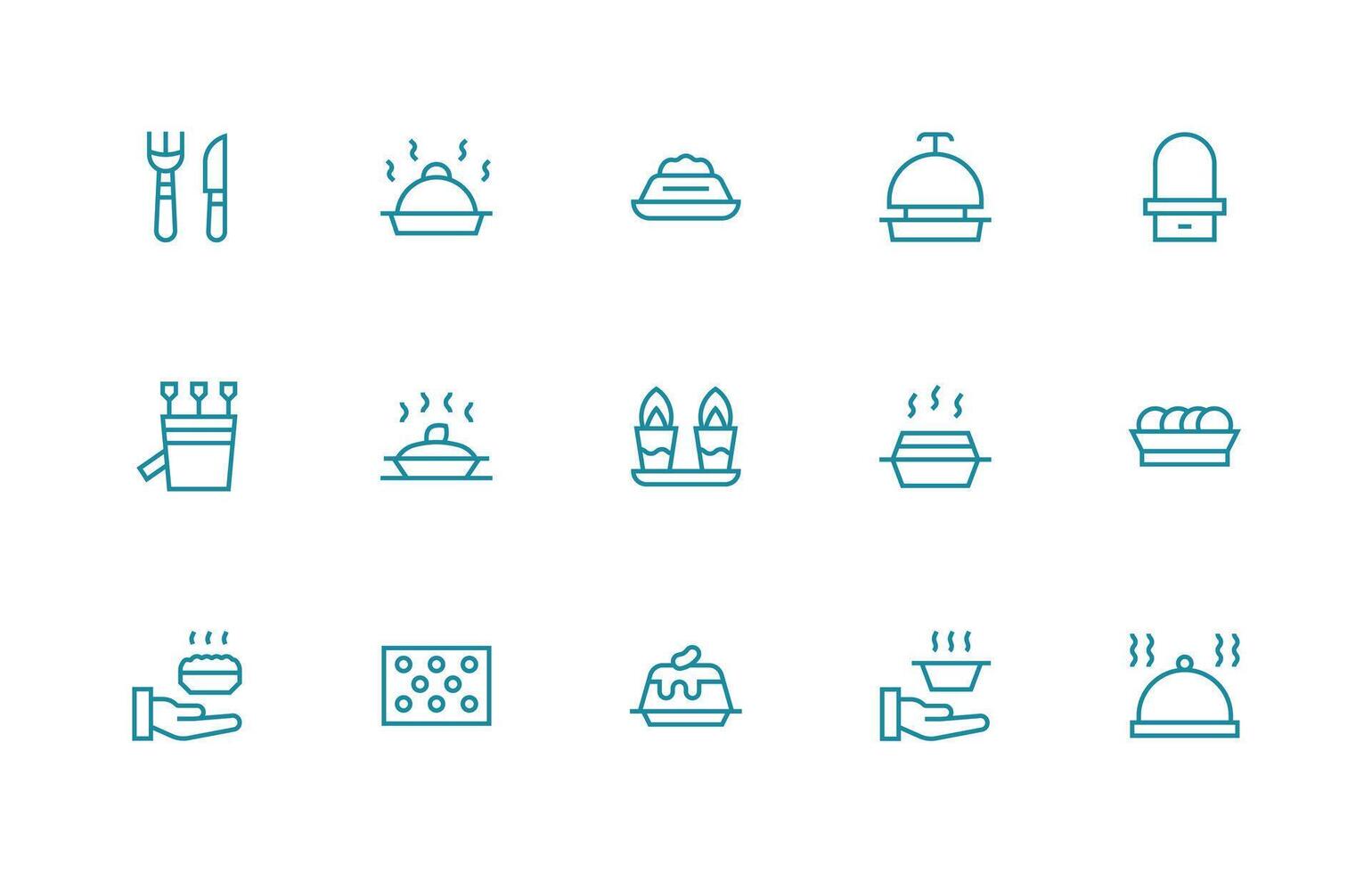 Tray Design Icons featuring 15 in Regular Line Style Organized Icon Pack for Quick Access vector