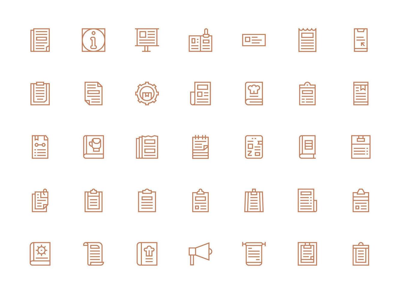 35 Icons for Instructions in Regular Clean Line Format Dashboard Icon Series vector