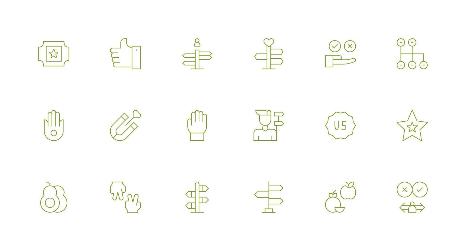 18 Icons for Choice in Minimal Line Format Reliable Icons for All Interfaces vector