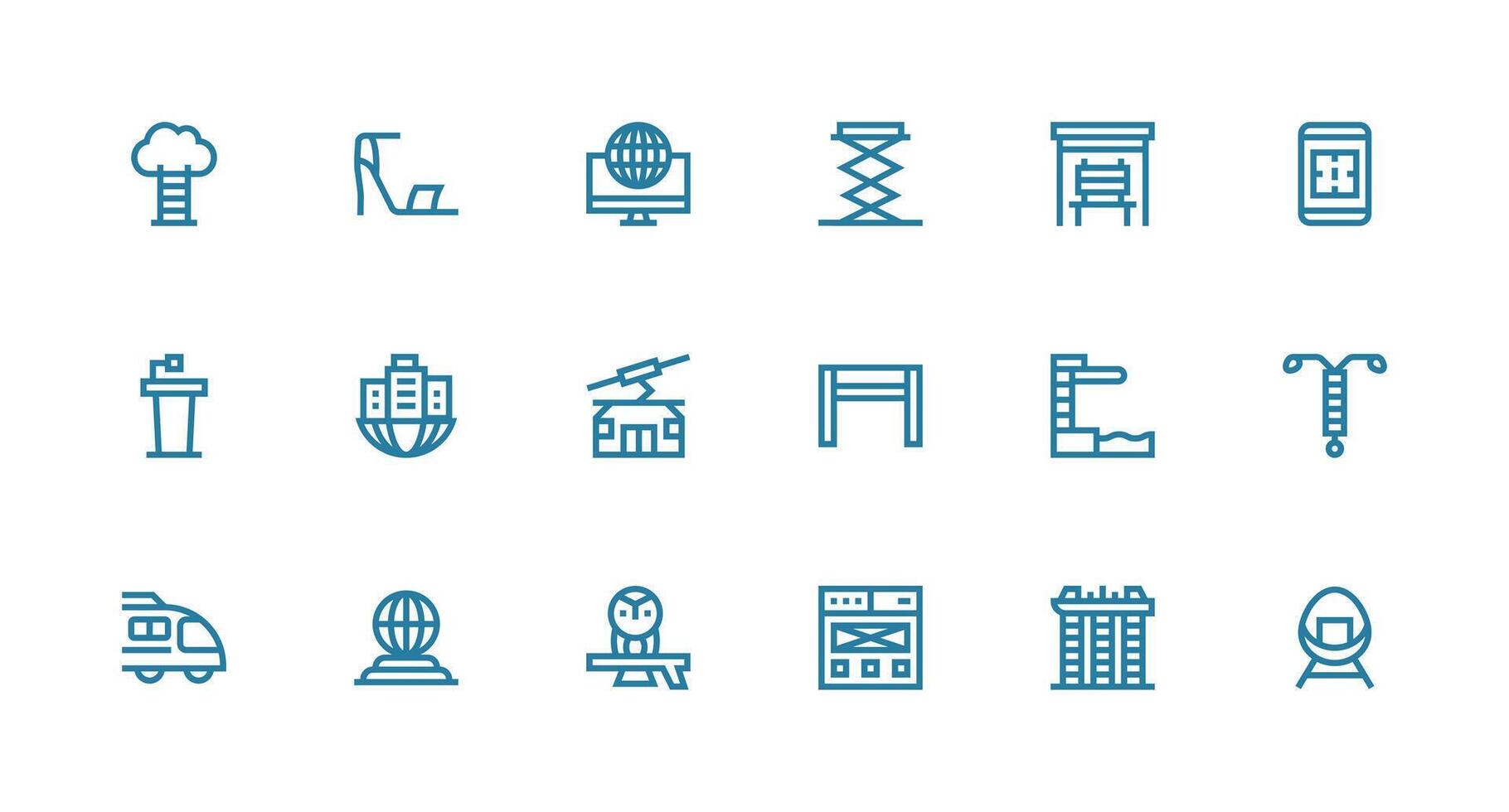 18 Icons for Platform in Strong Stroke Line Format All-Purpose Icon Design Pack vector