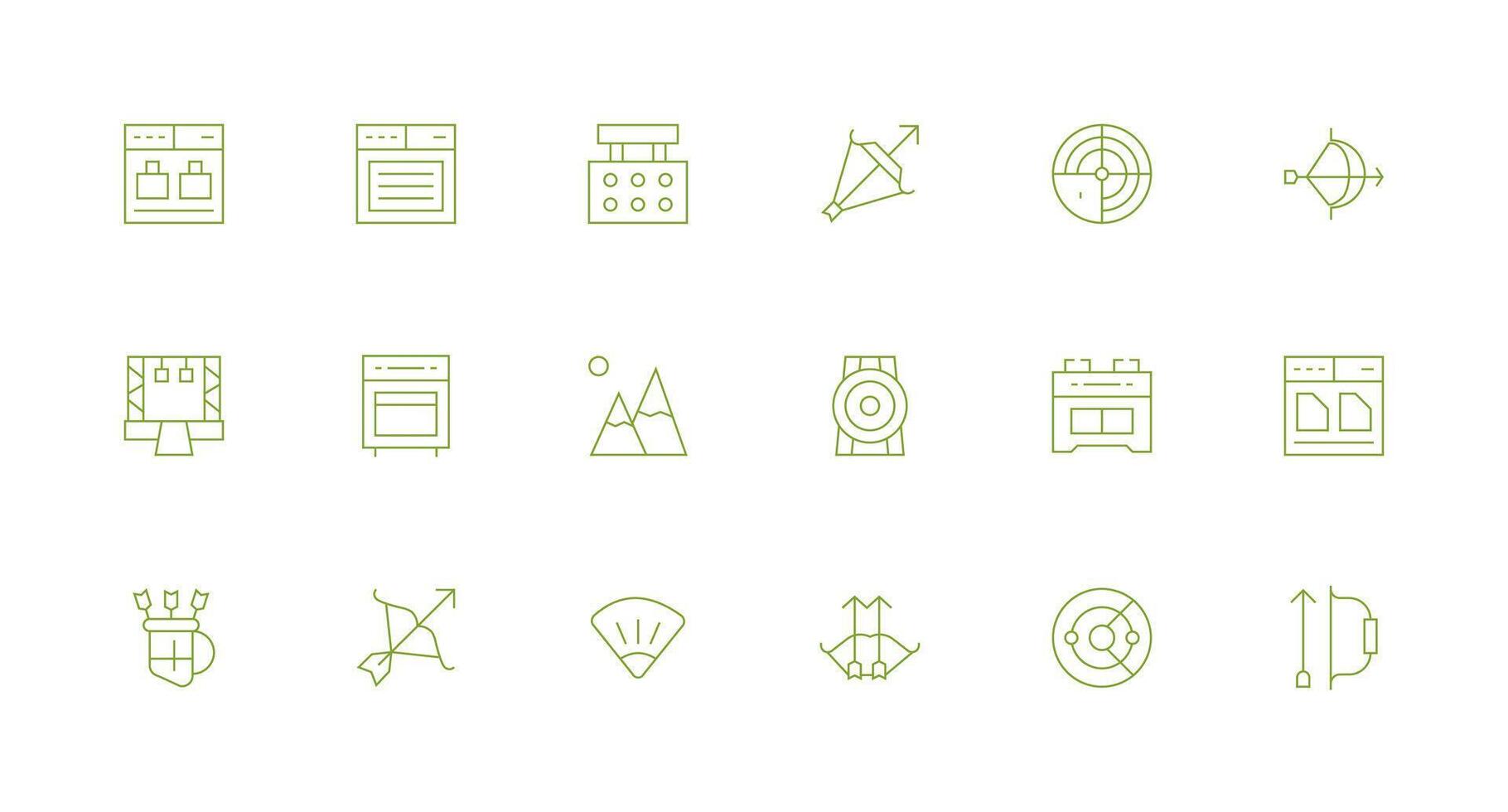 18 Minimal Line Icons for Range Graphics Minimal Icon Pack vector