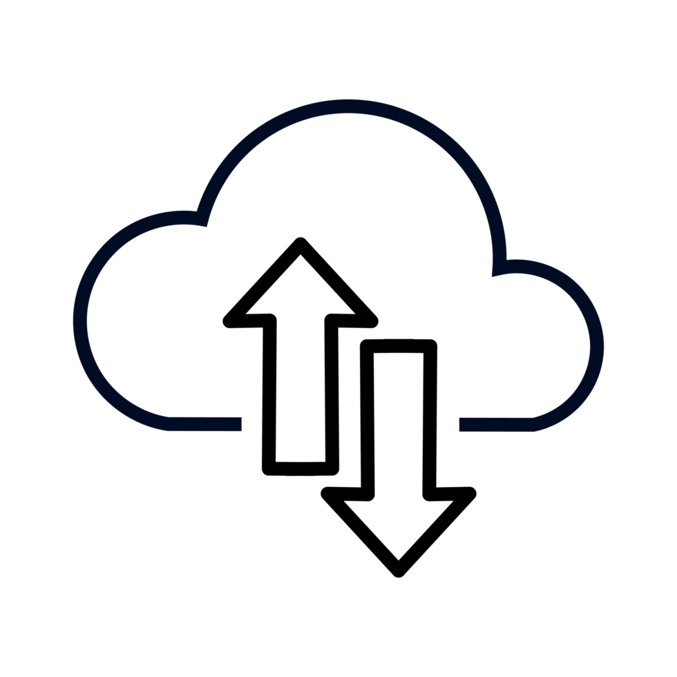 Cloud Data Transfer Uploading and Downloading Files in the Digital Network png