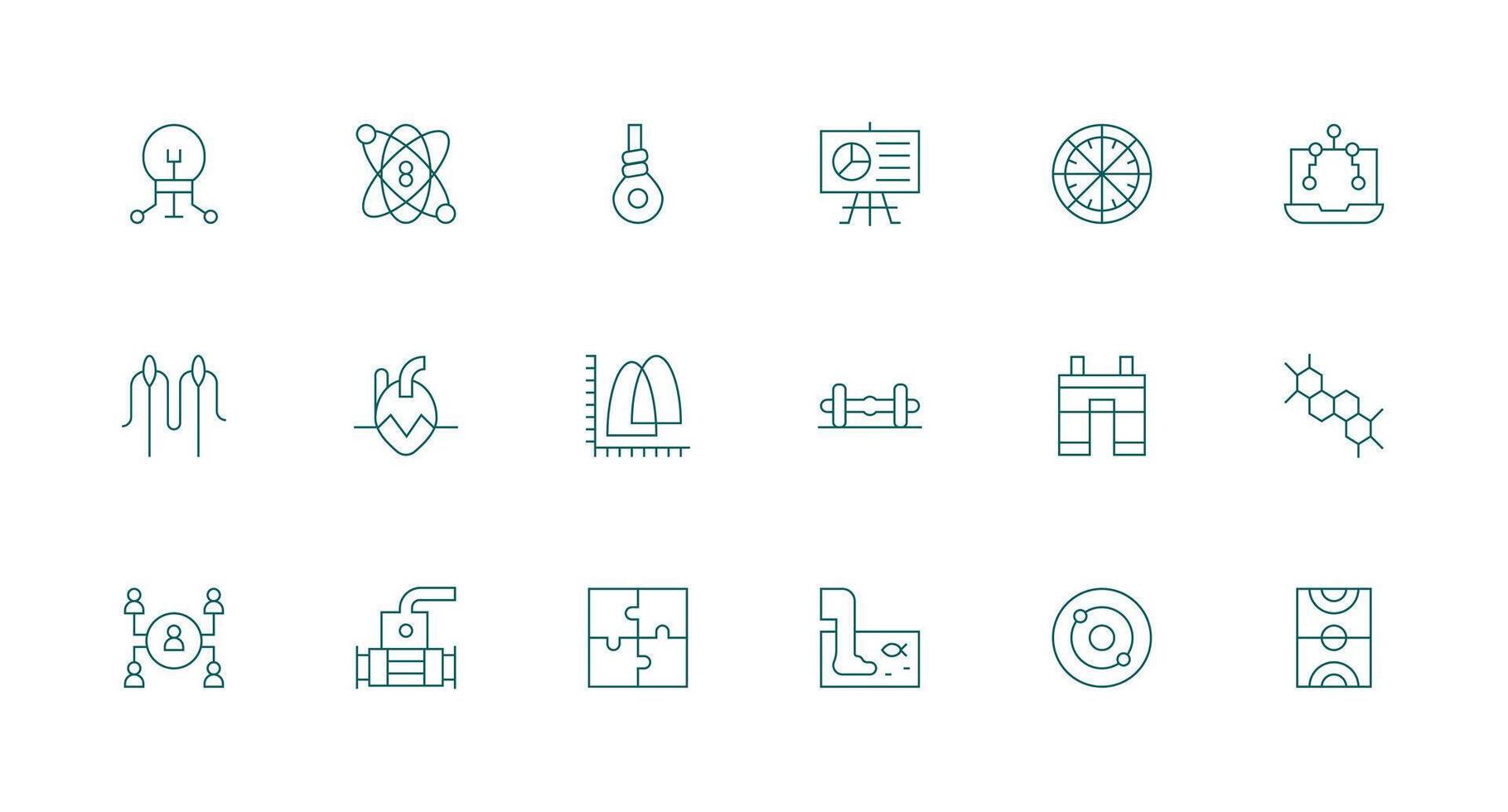 Diagram Icon Set with 18 Minimal Line Graphics Reusable Icon Set vector