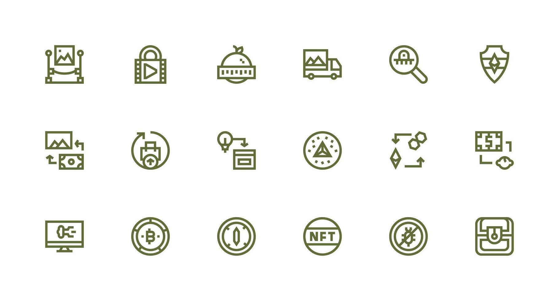 18 Strong Stroke Line Style Icons from Digital Asset Collection Reliable Icons for All Interfaces vector