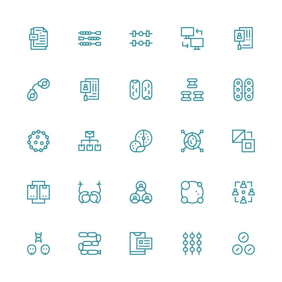 Linked Set with 25 Medium Stroke Outline Icons Icon Set for Web vector