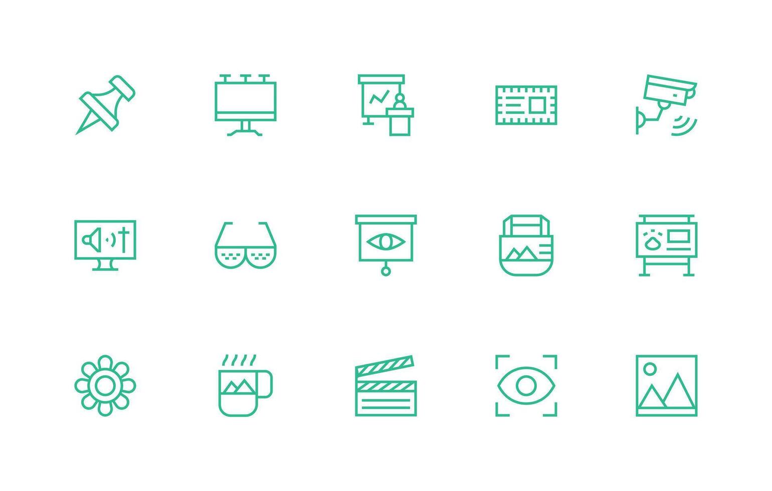 Visual featuring 15 Icons in Regular Line Design Icons Built for Visual Consistency Pack vector