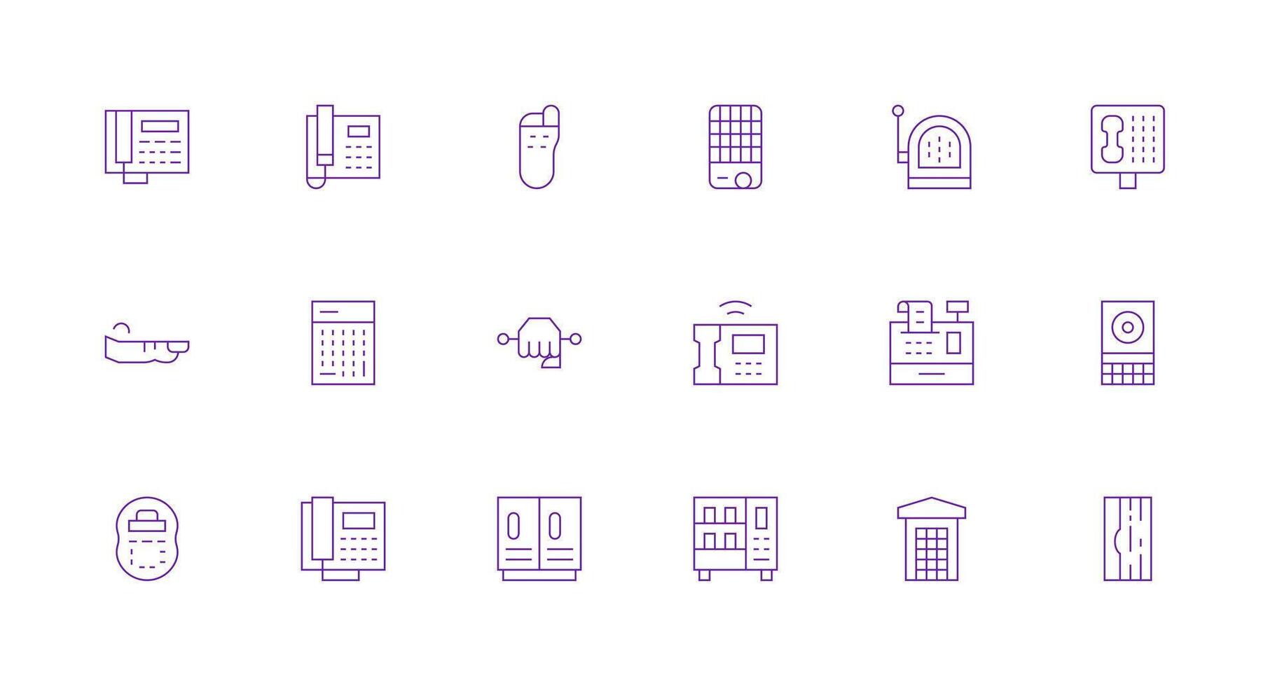 18 Minimal Line Style Icons from Keypad Collection Organized Pack for Project Assets vector