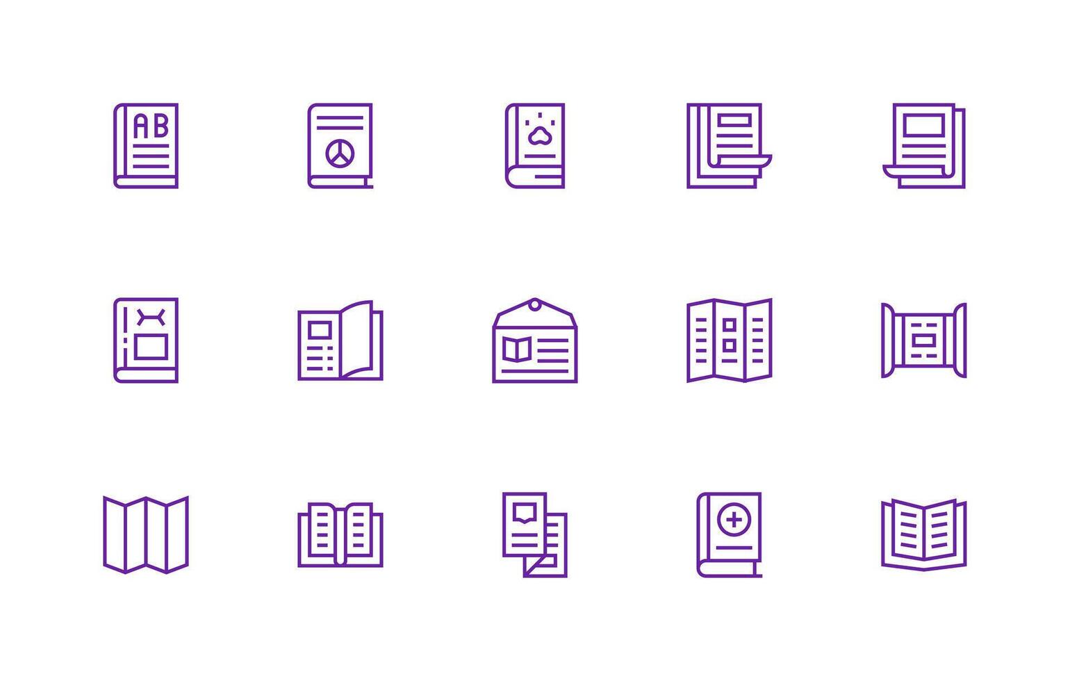 Regular Line Icons from Booklet Set with 15 Vectors Sharp Icons for Presentations