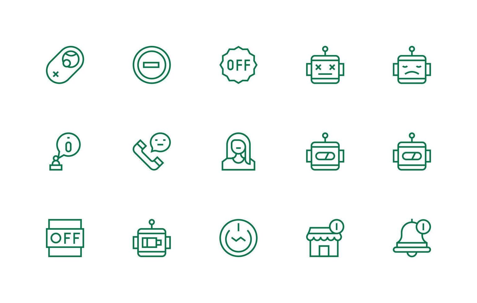 Inactive Design Icons featuring 15 in Regular Line Style Clean Icon Set Icon Pack for UI Projects vector