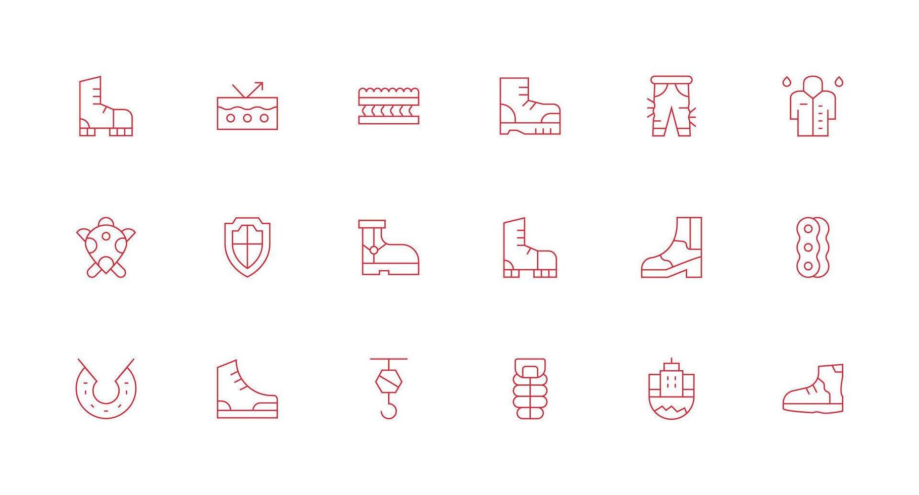 Durable Icon Set with 18 Minimal Line Graphics Neat Icon Set vector