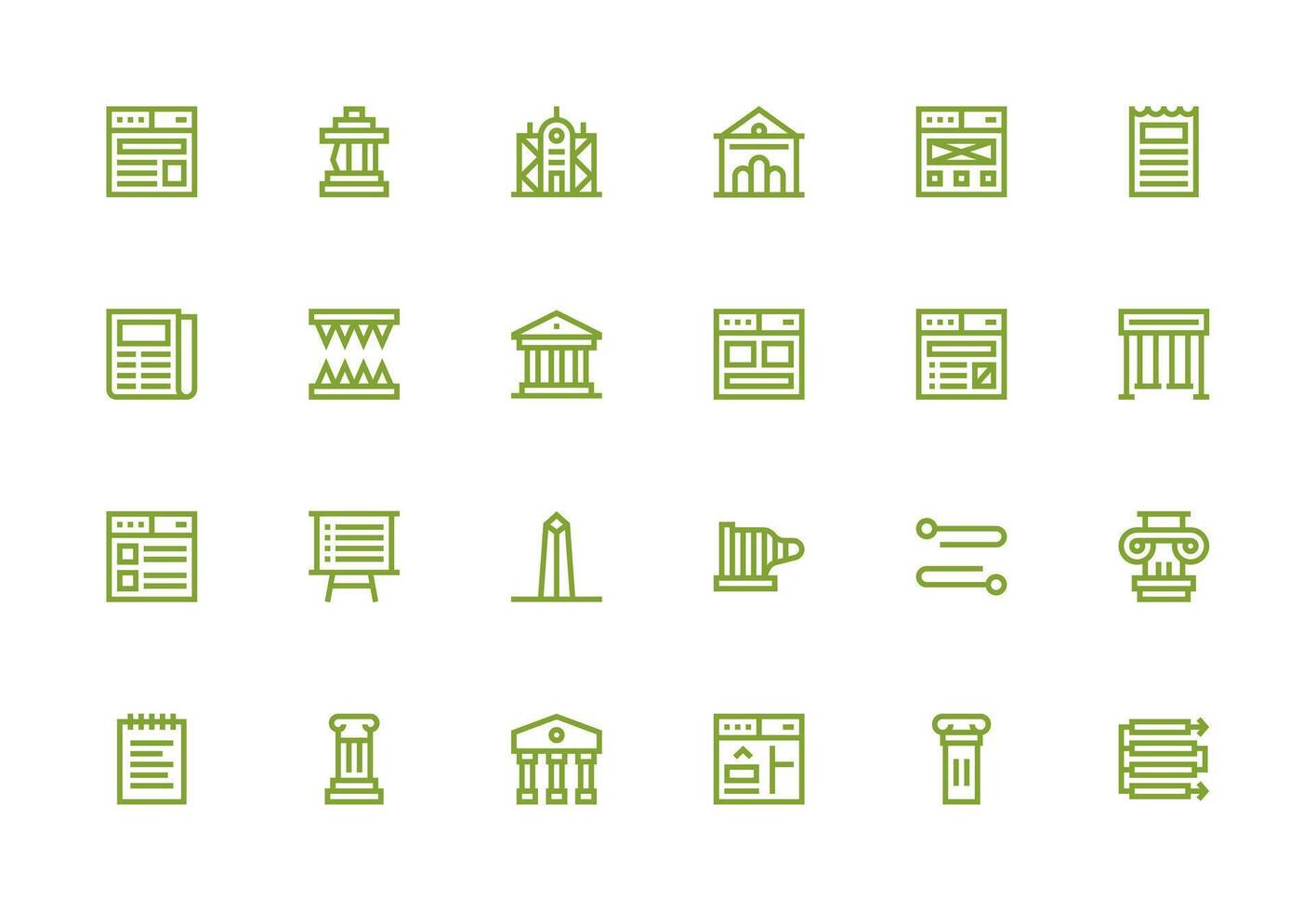 24 Thick Line Line Icons for Column Graphics Design Ready Icon Set for Teams vector
