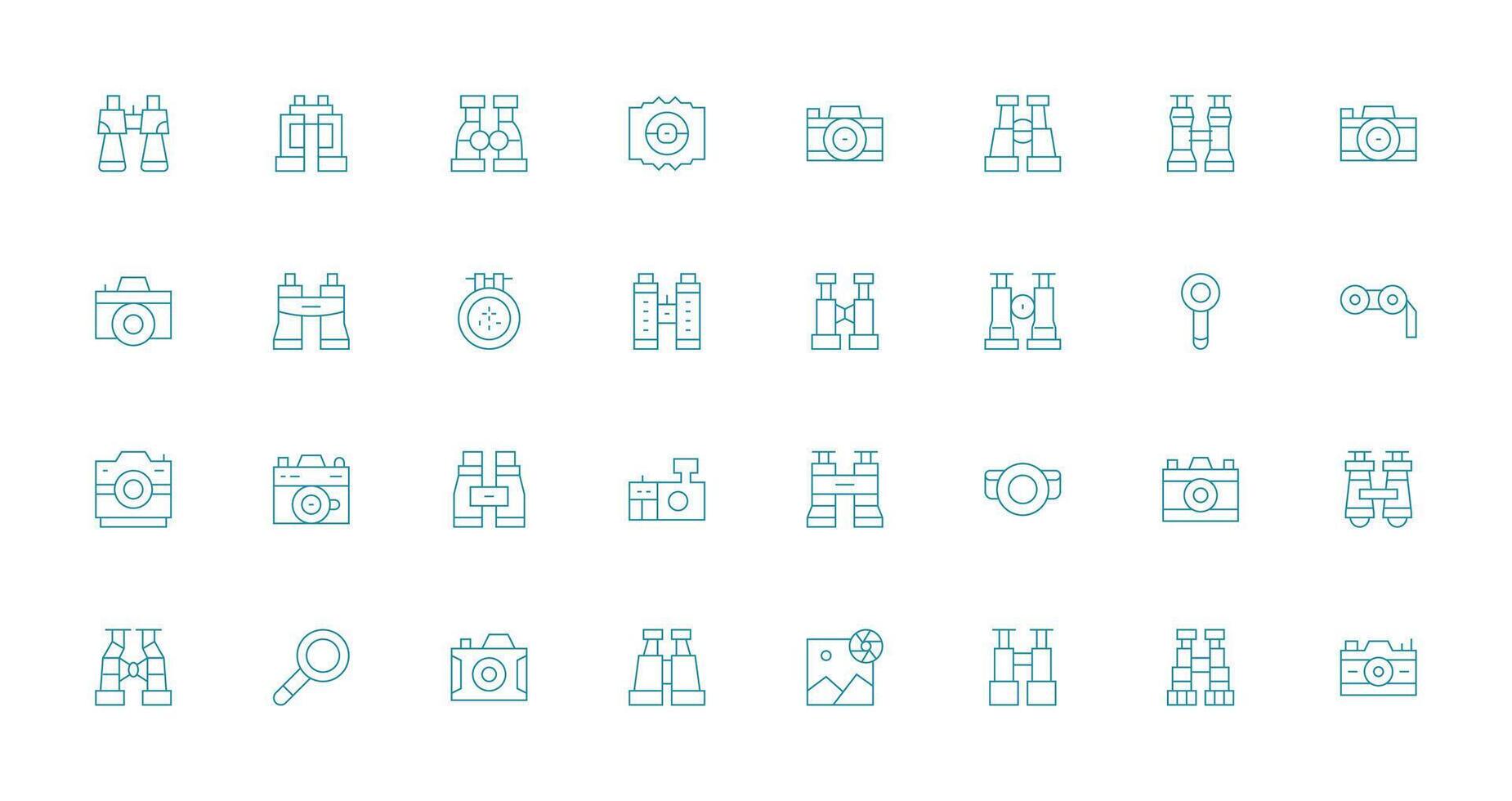 Viewfinder Icon Collection with 32 Thin Line Designs Icons Built for Visual Consistency Pack vector