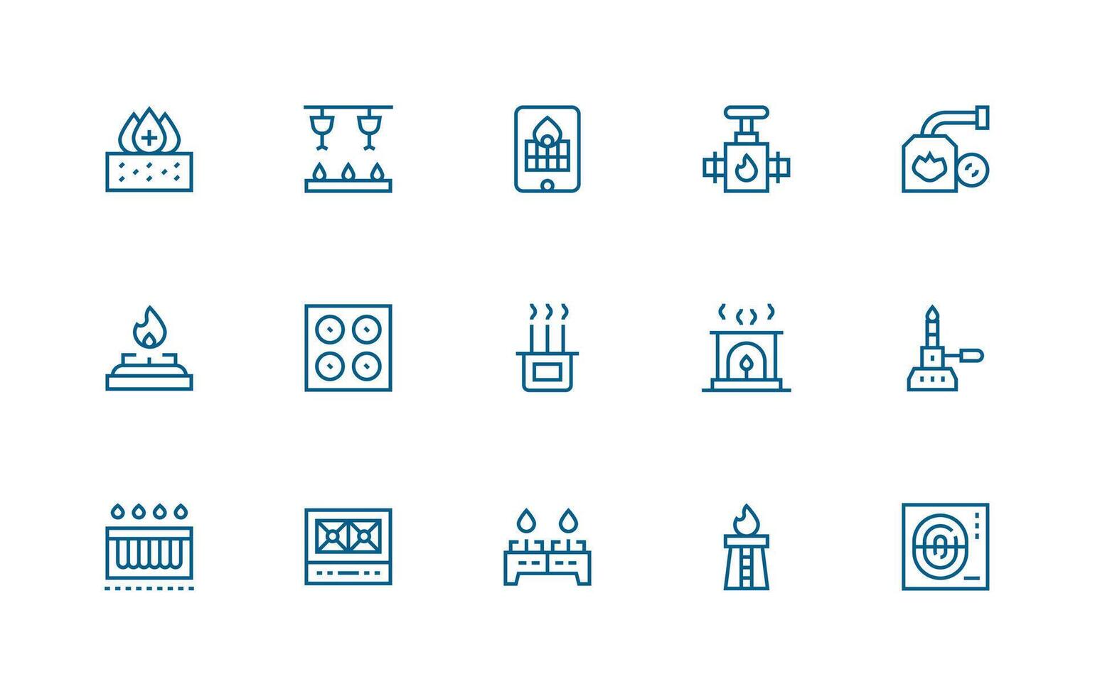 Burner Icon Collection with 15 Regular Line Designs Multi-Purpose Icon Pack for Templates vector