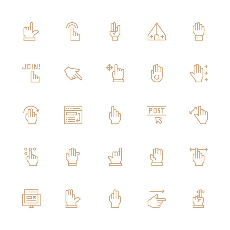Medium Stroke Outline Icons from Cursor Set with 25 Vectors Editable Icon Collection