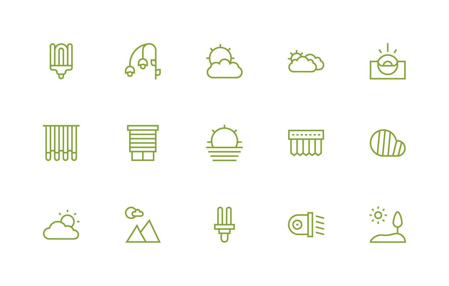 15 Regular Line Icons for Daylight Graphics Lightweight Icon Series for Fast Prototypes vector