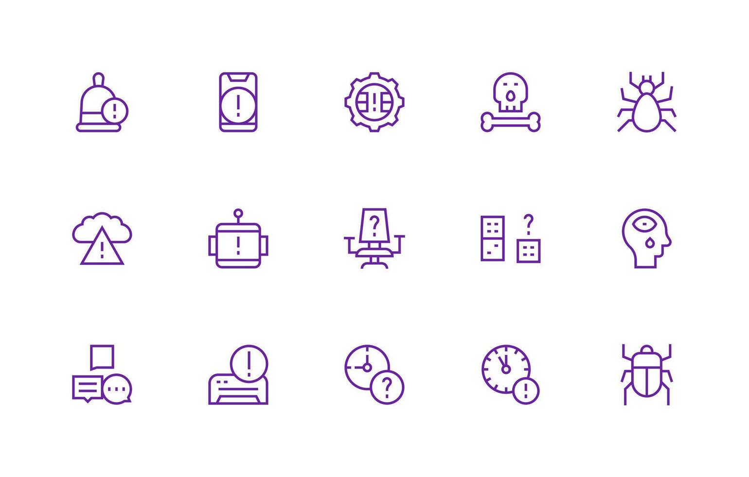 Issue featuring 15 Icons in Regular Line Design Display Icon Pack vector