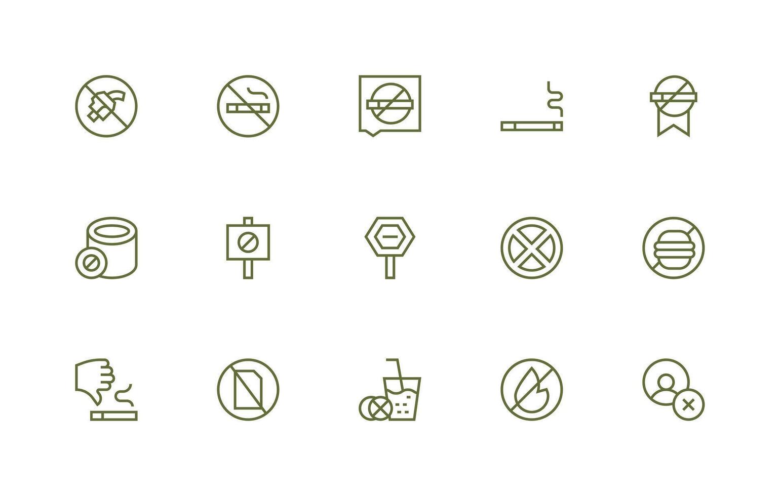 Regular Line Icons from Ban Set with 15 Vectors Theme-Based Icon Pack