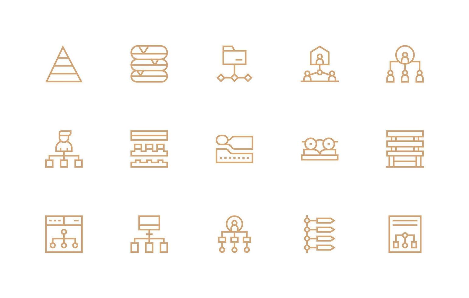 15 Regular Line Vectors for Hierarchy Theme Clean Icon Set Icon Pack for UI Projects