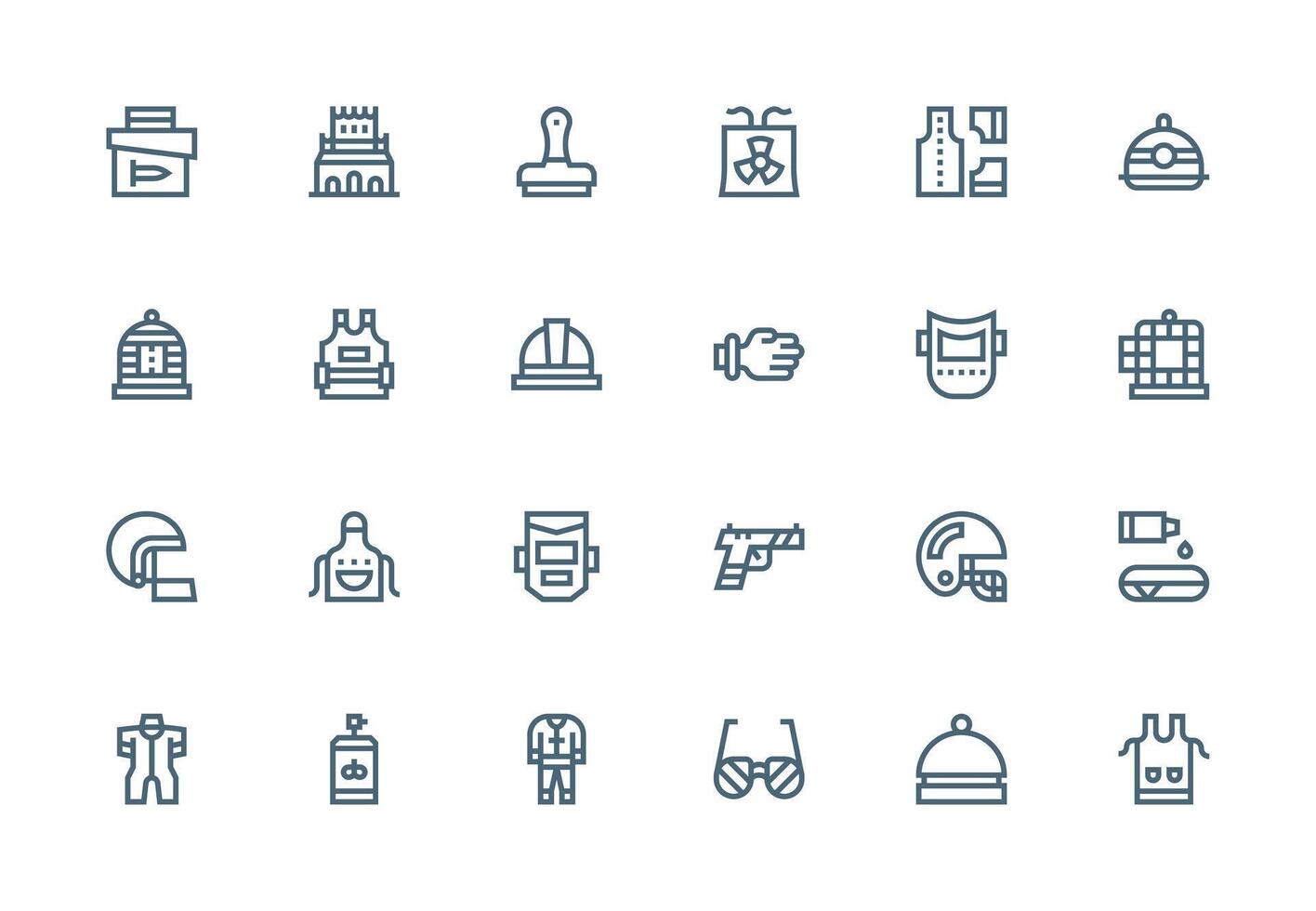 Protective Visual Pack containing 24 Thick Line Line Icons Clear and Concise Icon Set Collection vector