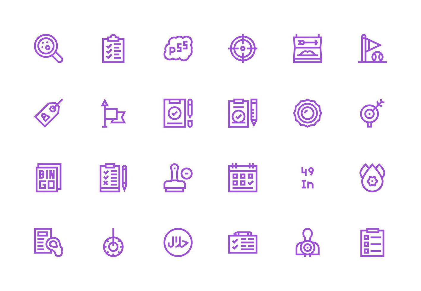 Mark Visual Pack containing 24 Thick Line Line Icons Lightweight Icon Series for Fast Prototypes vector