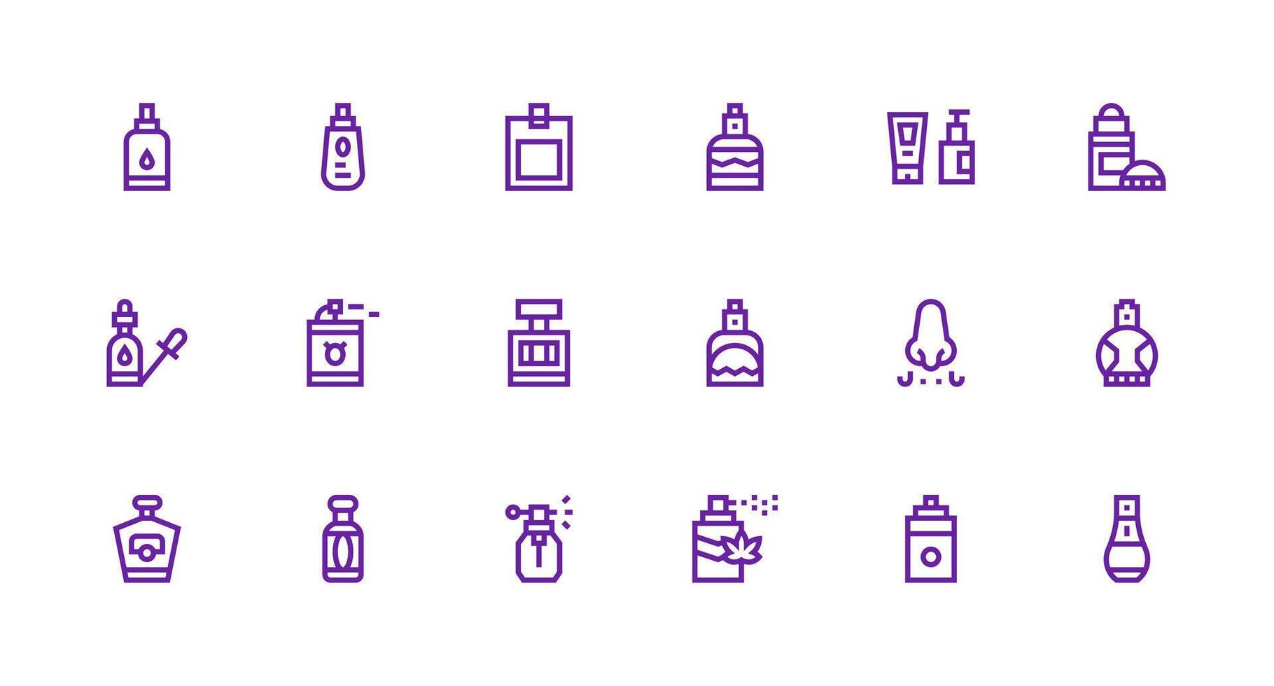 18 Strong Stroke Line Icons for Fragrance Graphics Scalable Icons for Cross-Platform Interfaces vector