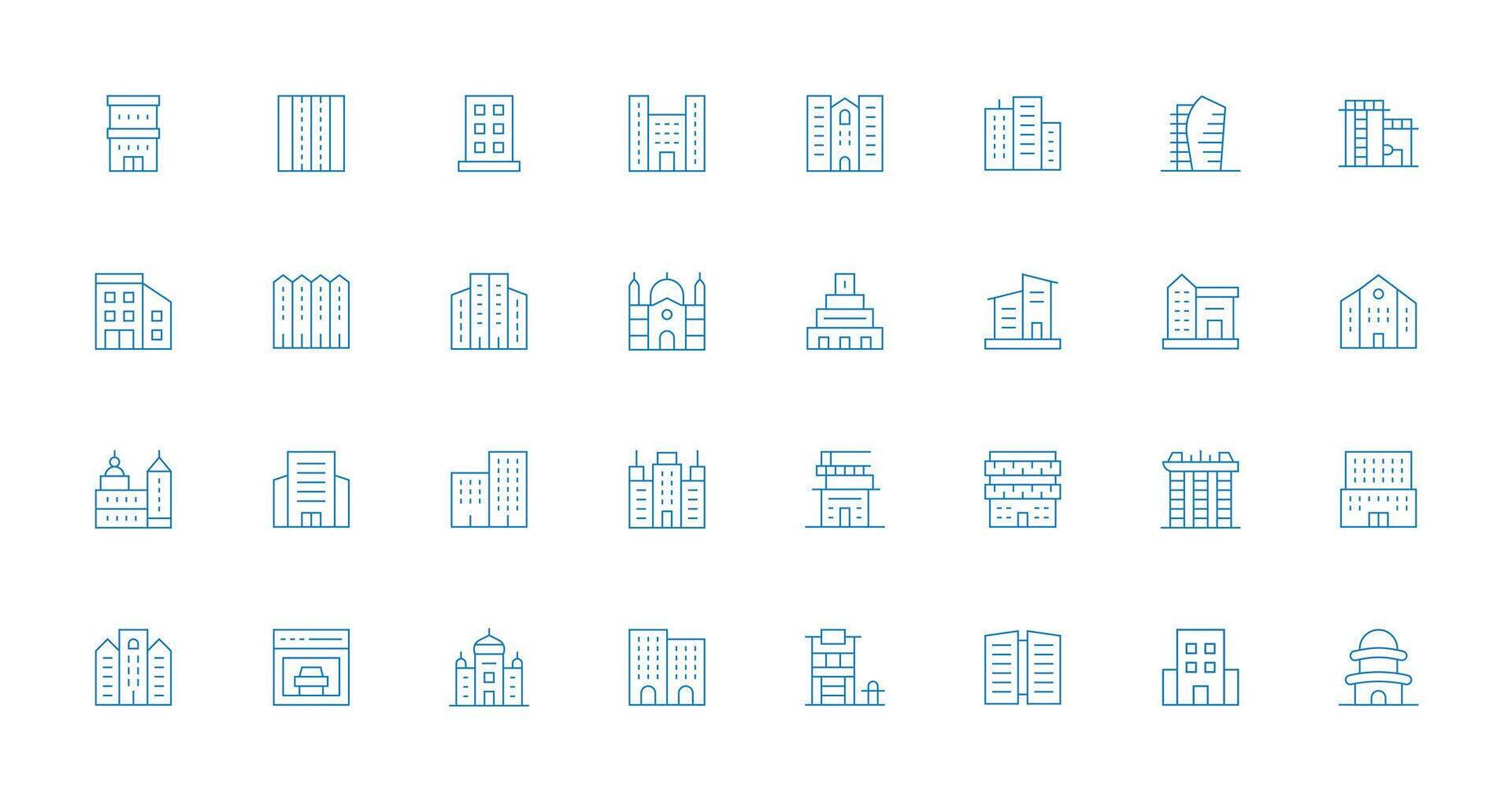 Multistory featuring 32 Icons in Thin Line Design Core Icon Collection for Daily Tasks vector