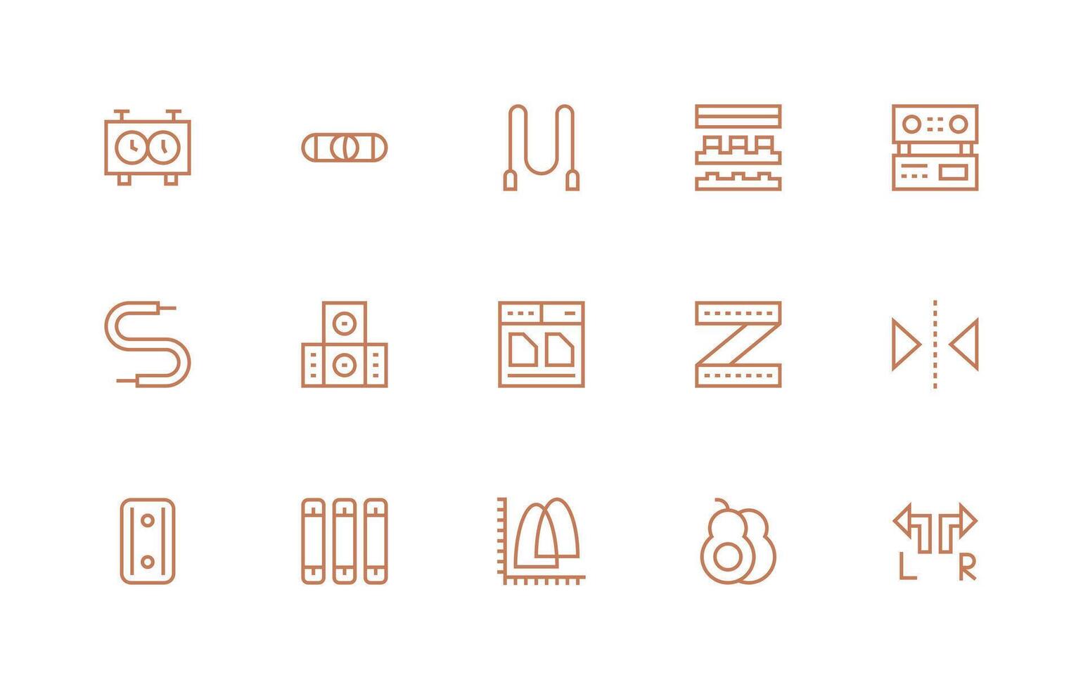 15 Regular Line Icons for Dual Graphics Essential Icons for Rapid UI Building vector