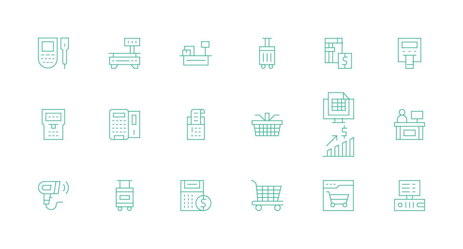 18 Minimal Line Designs for Checkout Icons Scalable Icons for All Themes vector