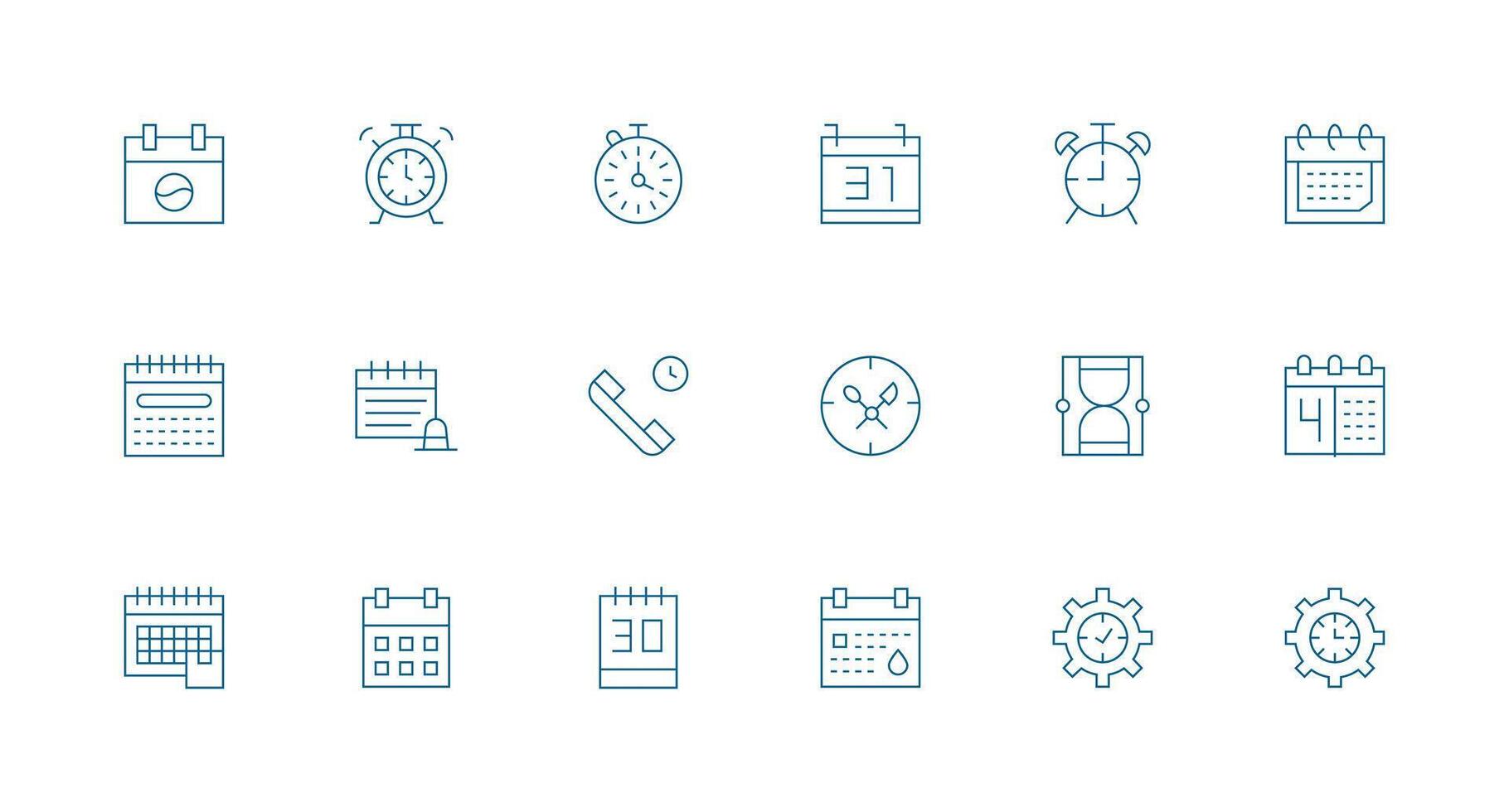 Minimal Line Icons from Time Management Set with 18 Vectors Compact Icon Set