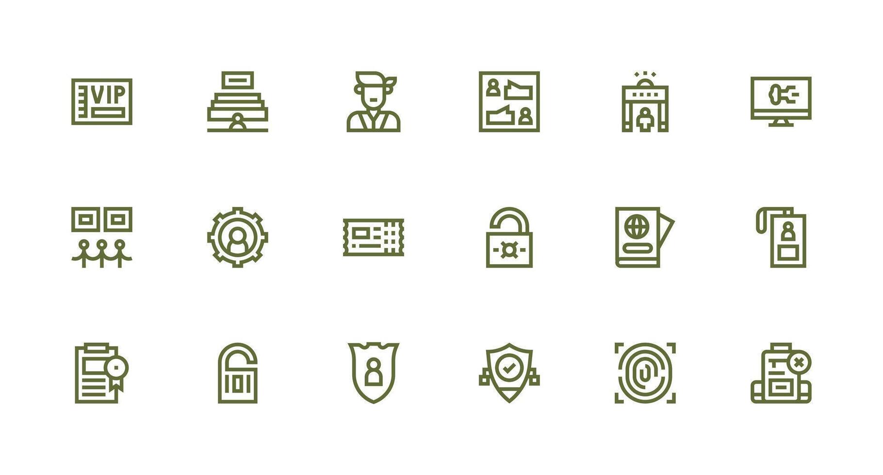 Authorization featuring 18 Icons in Strong Stroke Line Design Simple Icons for Interface and Wireframes vector