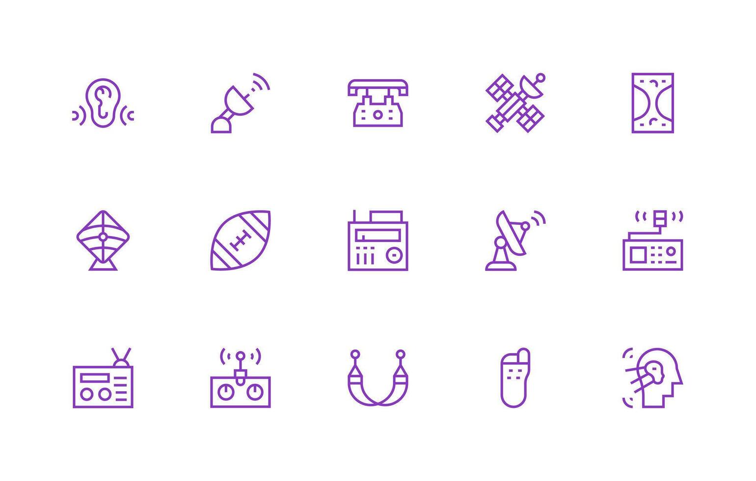 15 Regular Line Vectors for Receiver Theme Interface Icons for Daily Use