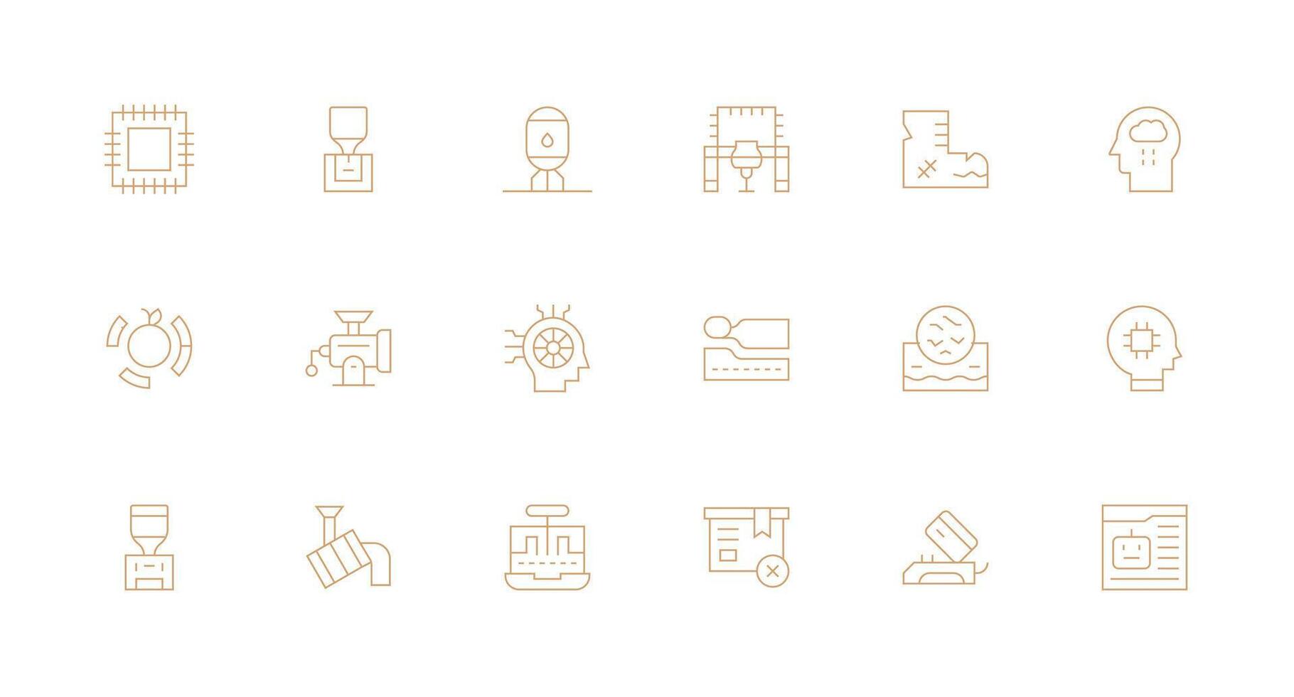 18 Processing Icons in Minimal Line Aesthetic UI and UX Focused Icon Collection vector