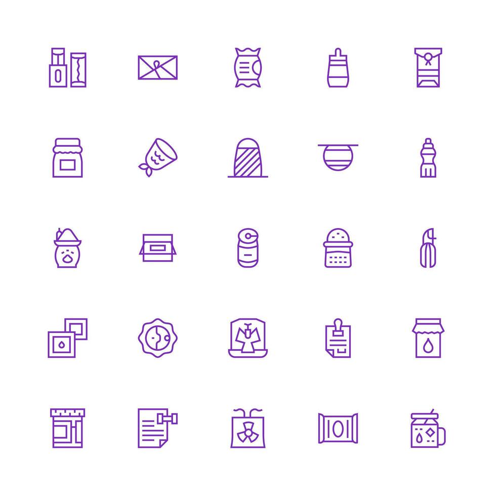 Sealed Visual Pack containing 25 Medium Stroke Outline Icons Interface Icons for Daily Use vector