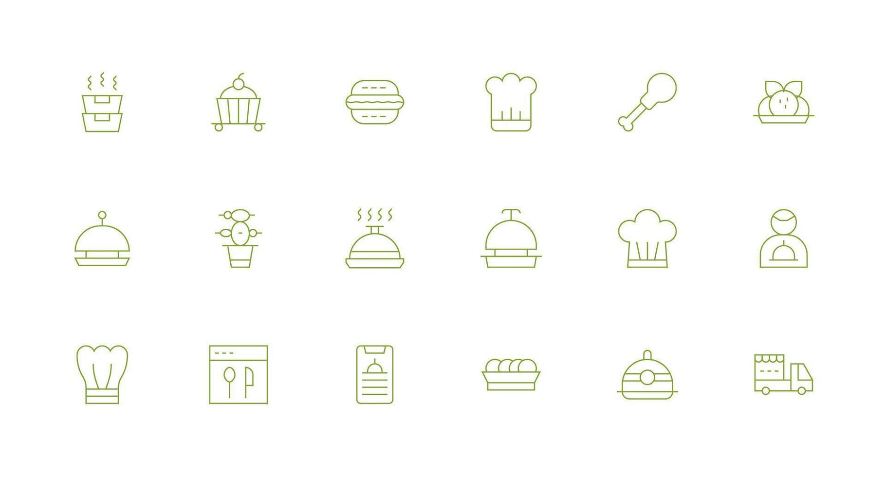 18 Minimal Line Style Icons from Catering Collection Icons Built for Visual Consistency Pack vector